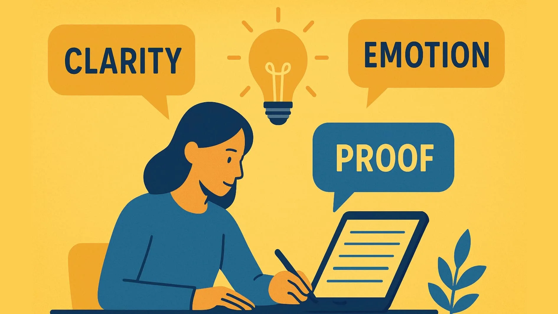 Marketer developing a clear message to Communicate Your Unique Advantage effectively.