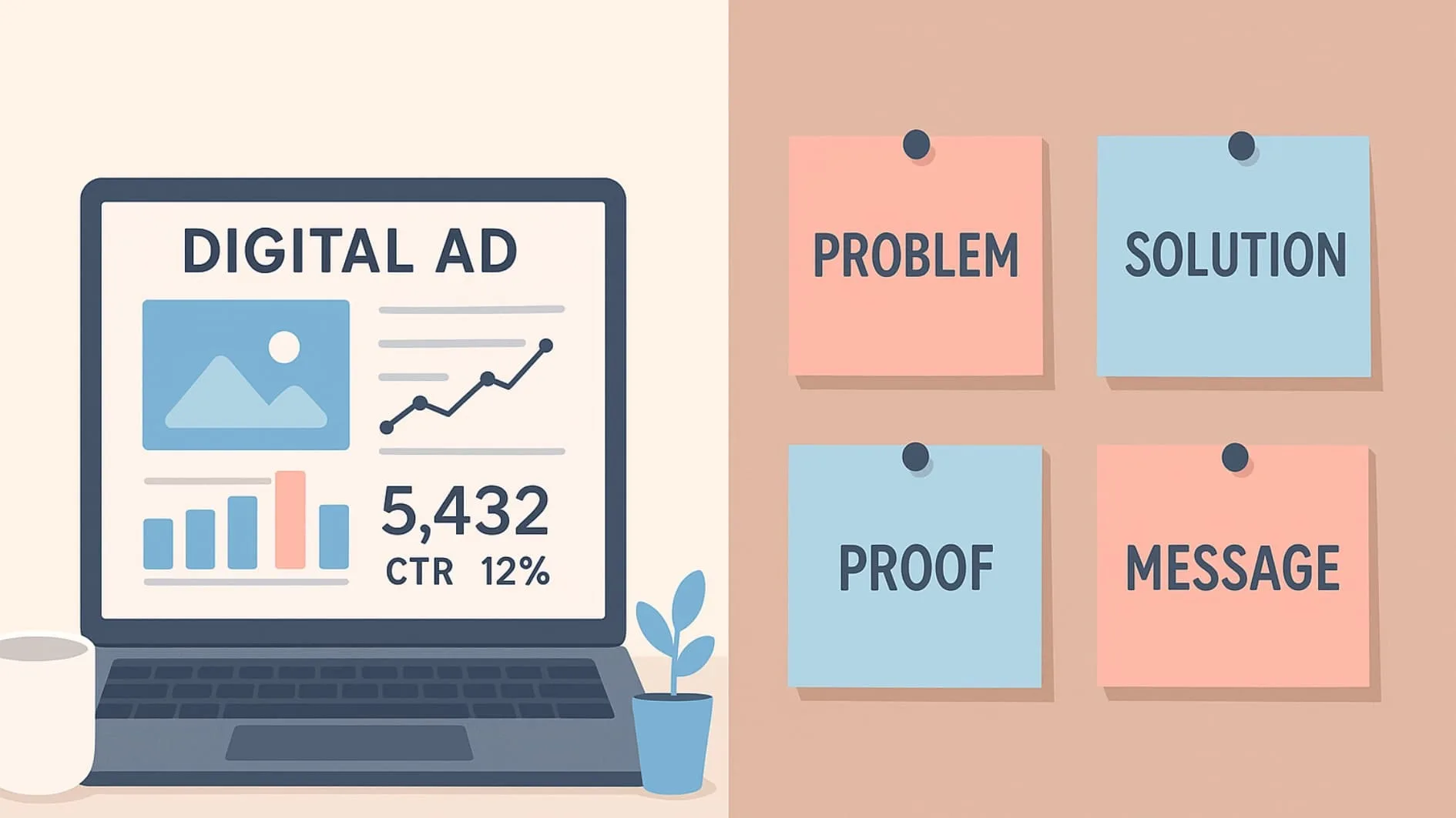 Visual breakdown of Digital Marketing B2B UVP Examples showing problem, solution, and proof elements.