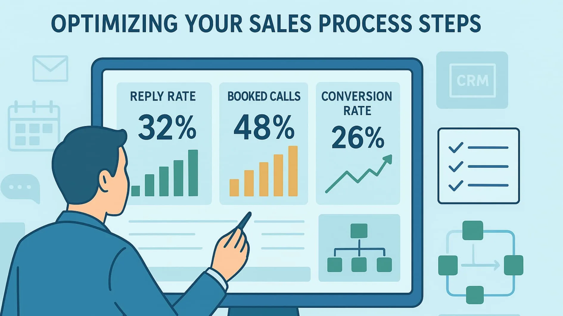 Sales manager optimizing sales steps with Close Sales Process for Marketing Agencies.