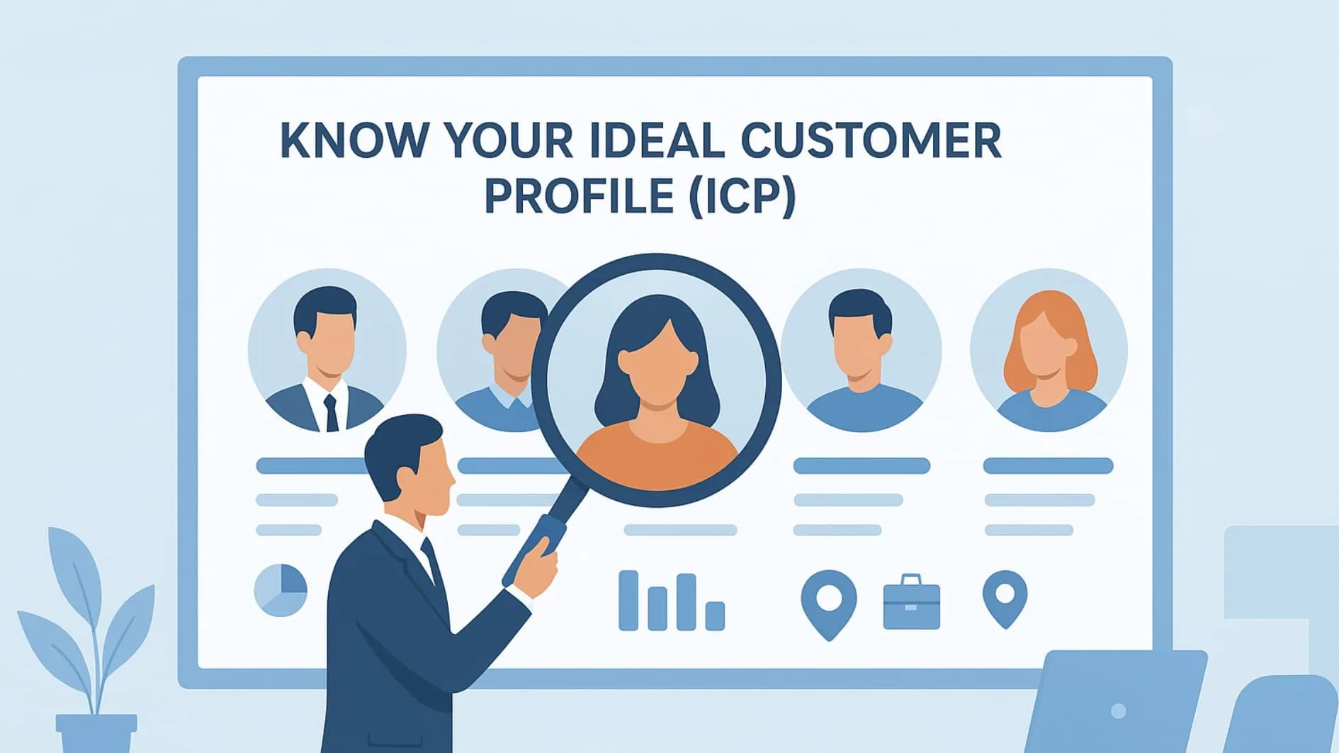 Marketer identifying target audience to build B2B sales pipeline using ideal customer profile insights.