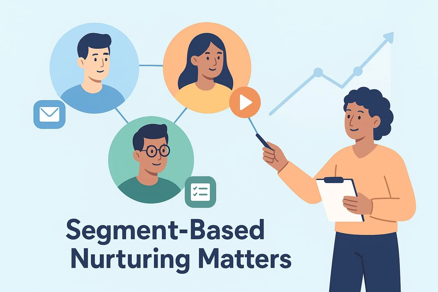 “Illustration highlighting the importance of segment-based nurturing strategies for effective marketing and sales conversions”.