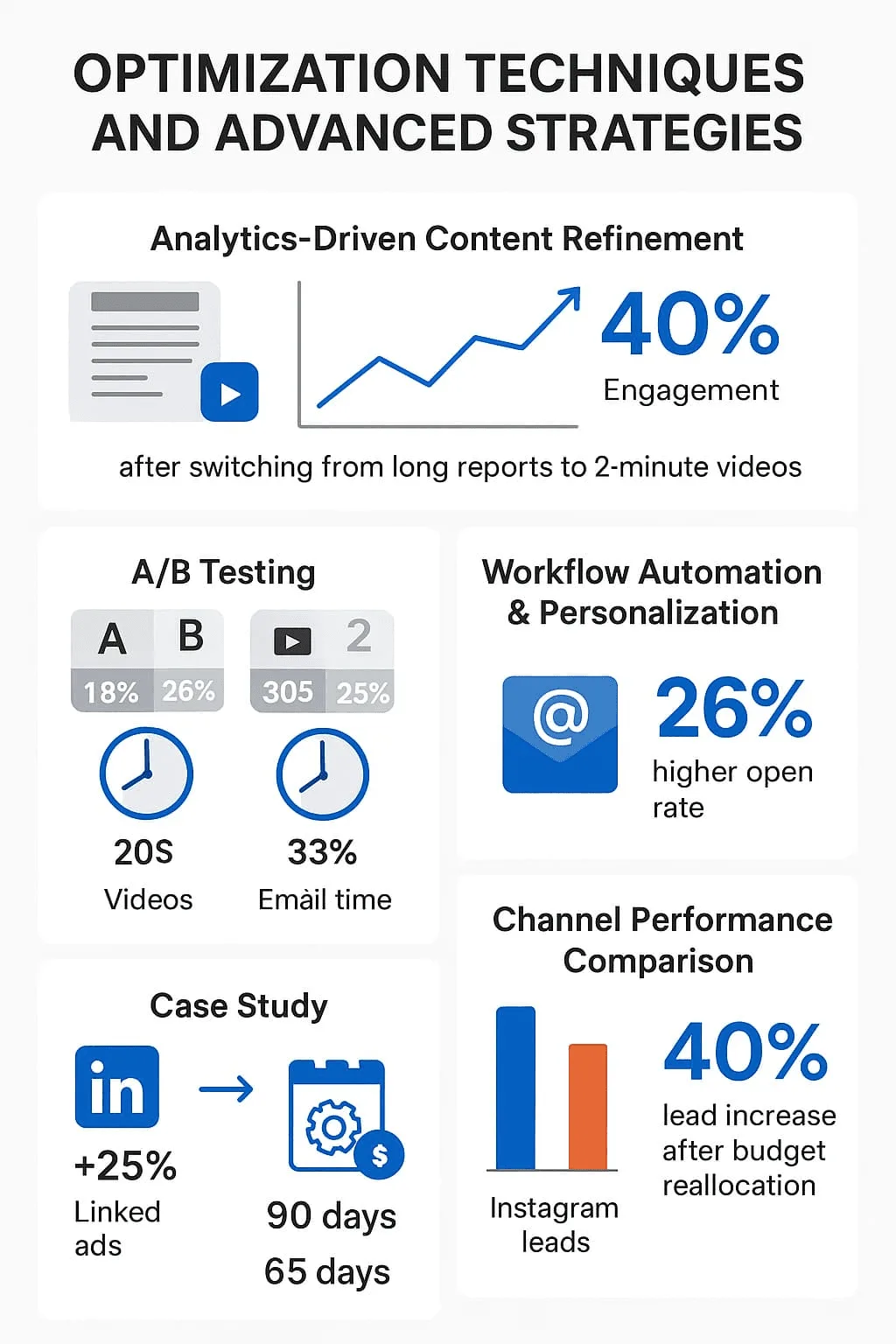 “Optimizing multichannel lead nurturing strategies through data-driven content, testing, automation, and performance analysis”.