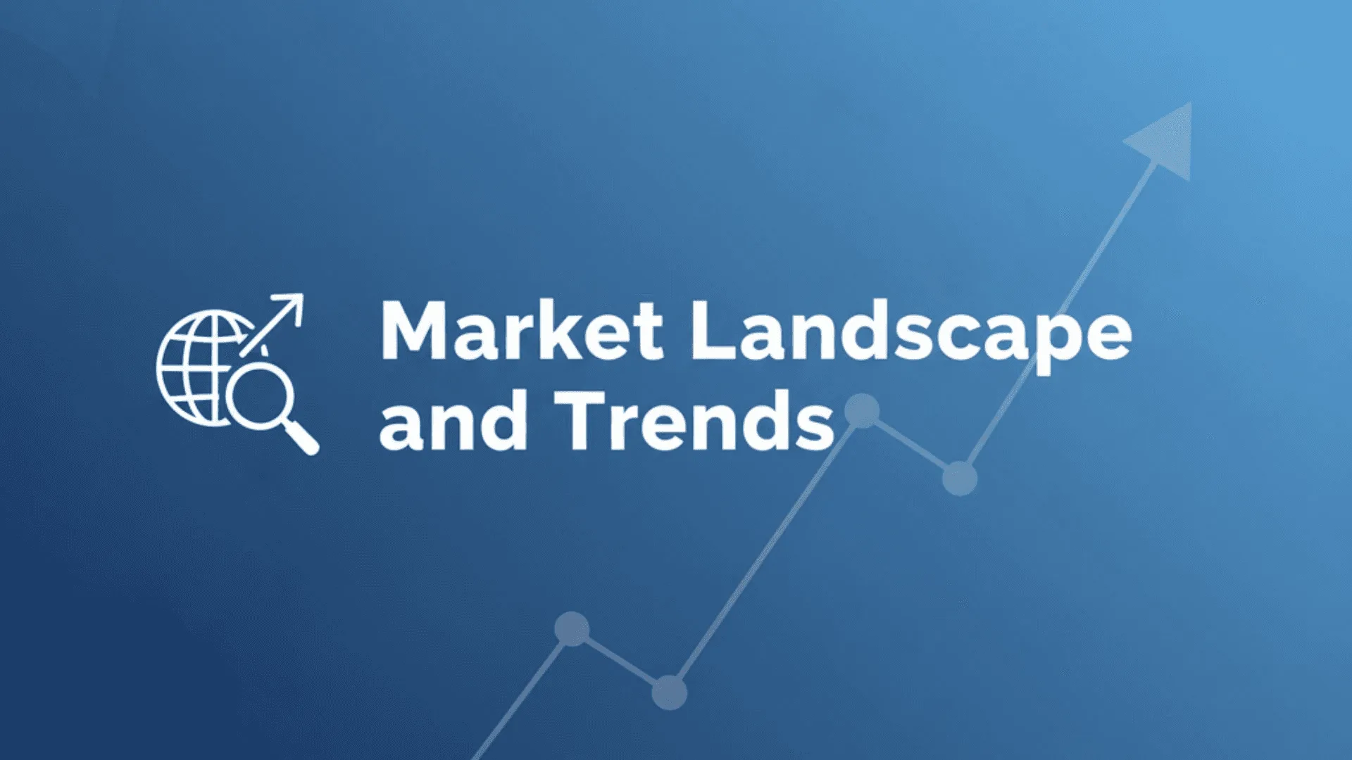 Professional blog section header with a globe icon, magnifying glass, and an upward trending arrow, all on a blue background.