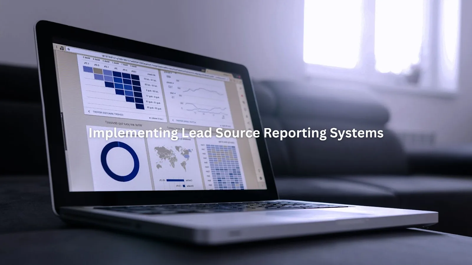 Financial data and charts highlighting key performance metrics for lead source reporting.