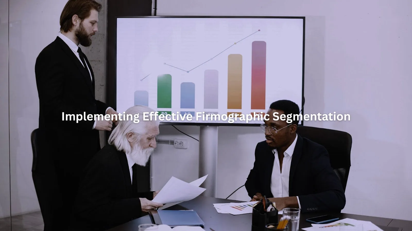 Business leaders discussing effective firmographic segmentation for data-driven decision making in a corporate setting.